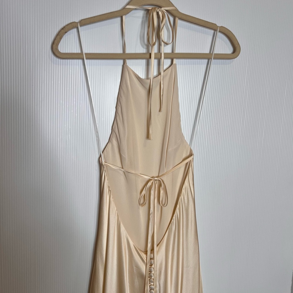 NWT REFORMATION Jeany‎ Silk Maxi Dress in Fior Di Latte. Size Medium - Picture 9 of 13